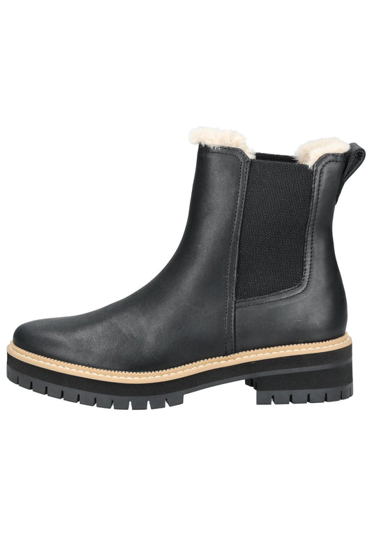 TOMS Stiefelette Leder/Textil Schwarz Warmfutter