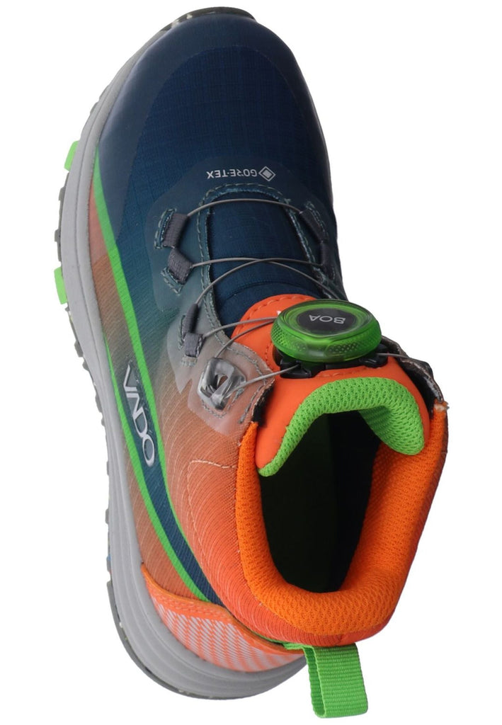 VADO Stiefelette Lederimitat/Mesh Blau/Orange Warmfutter