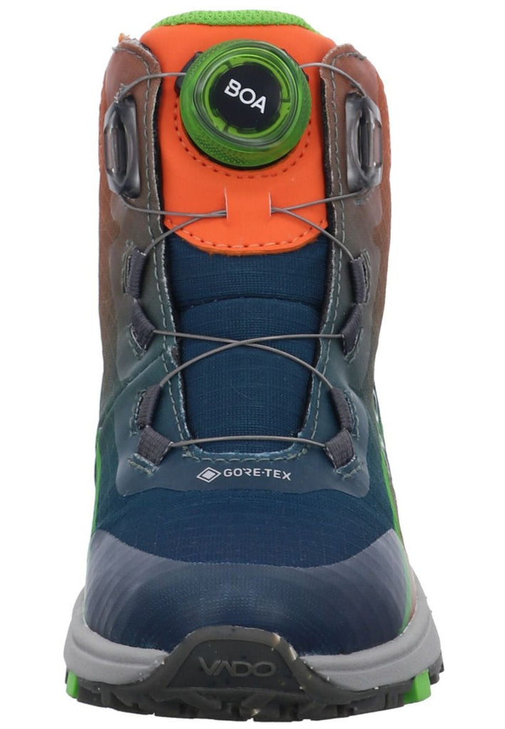 VADO Stiefelette Lederimitat/Mesh Blau/Orange Warmfutter