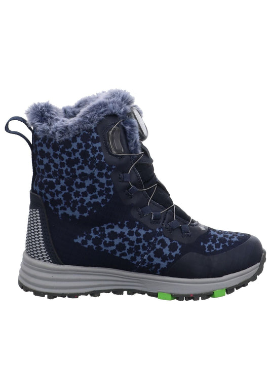 VADO Stiefelette Lederimitat/Mesh Dunkelblau Warmfutter