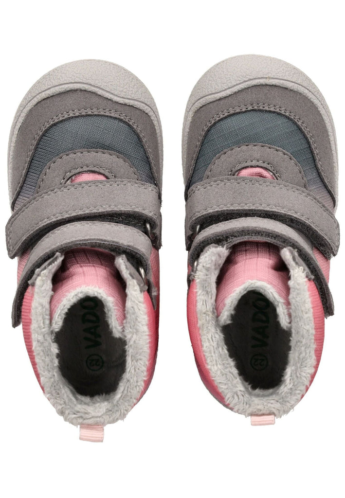 VADO Stiefelette Lederimitat/Mesh Grau/Rosa Warmfutter