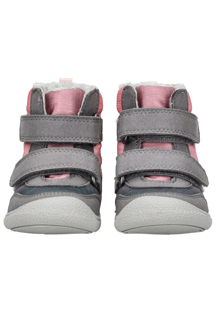 VADO Stiefelette Lederimitat/Mesh Grau/Rosa Warmfutter