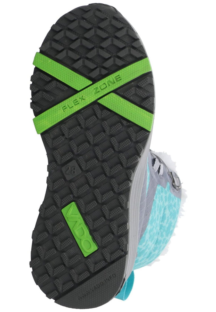 VADO Stiefelette Lederimitat/Mesh Grau/Türkis Warmfutter