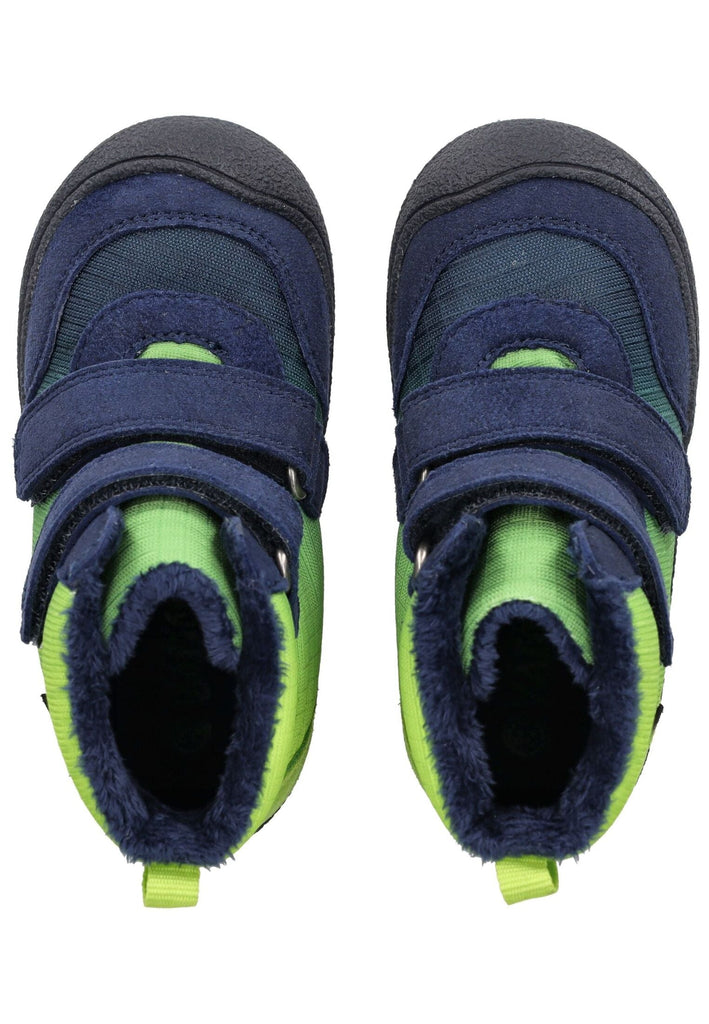 VADO Stiefelette Lederimitat/Mesh Navy/Lime Warmfutter