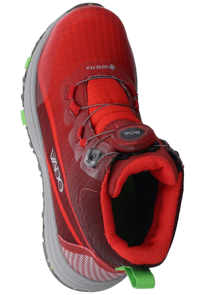 VADO Stiefelette Lederimitat/Mesh Rot Warmfutter