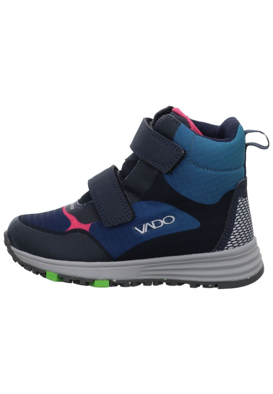 VADO Stiefelette Lederimitat/Textil Blau Warmfutter