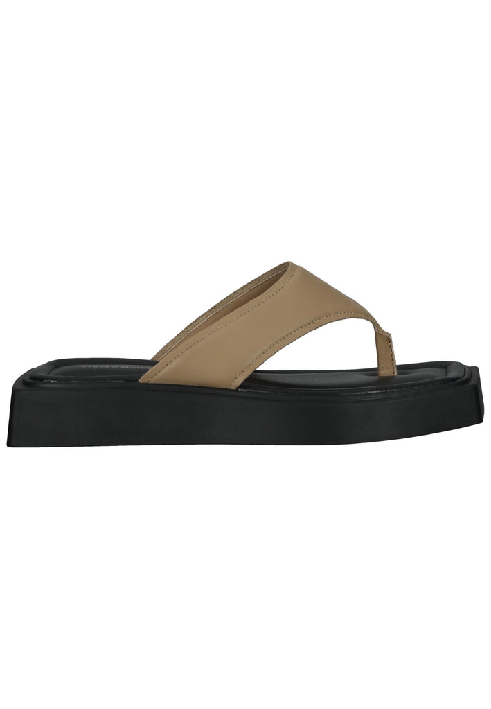 Vagabond Zehensteg Leder Beige/Schwarz