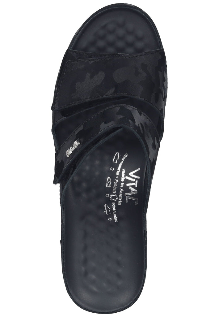 Vital Pantoletten Glattleder Schwarz