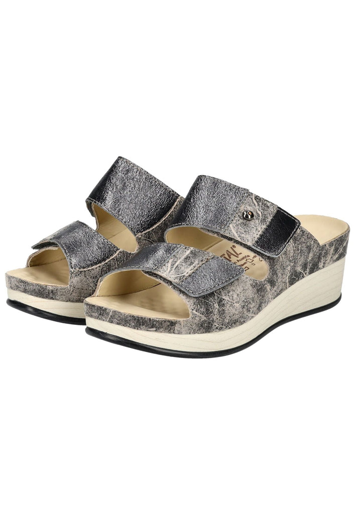 Vital Pantoletten Leder Beige/Silber