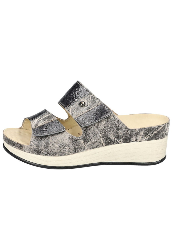 Vital Pantoletten Leder Beige/Silber