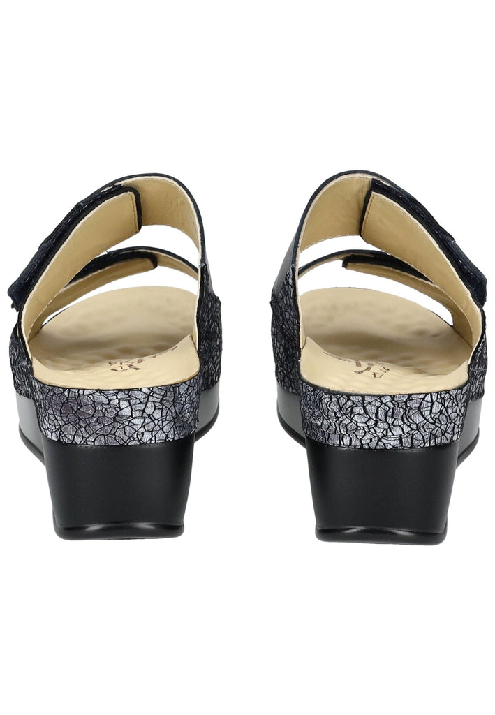 Vital Pantoletten Leder Blau/Silber