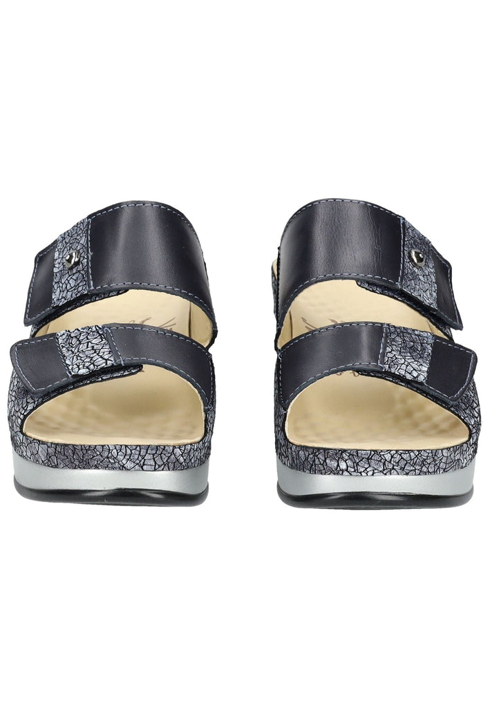 Vital Pantoletten Leder Blau/Silber
