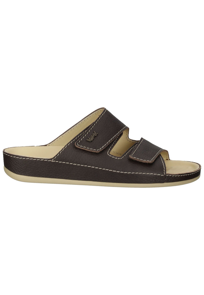 Vital Pantoletten Leder Dunkelbraun