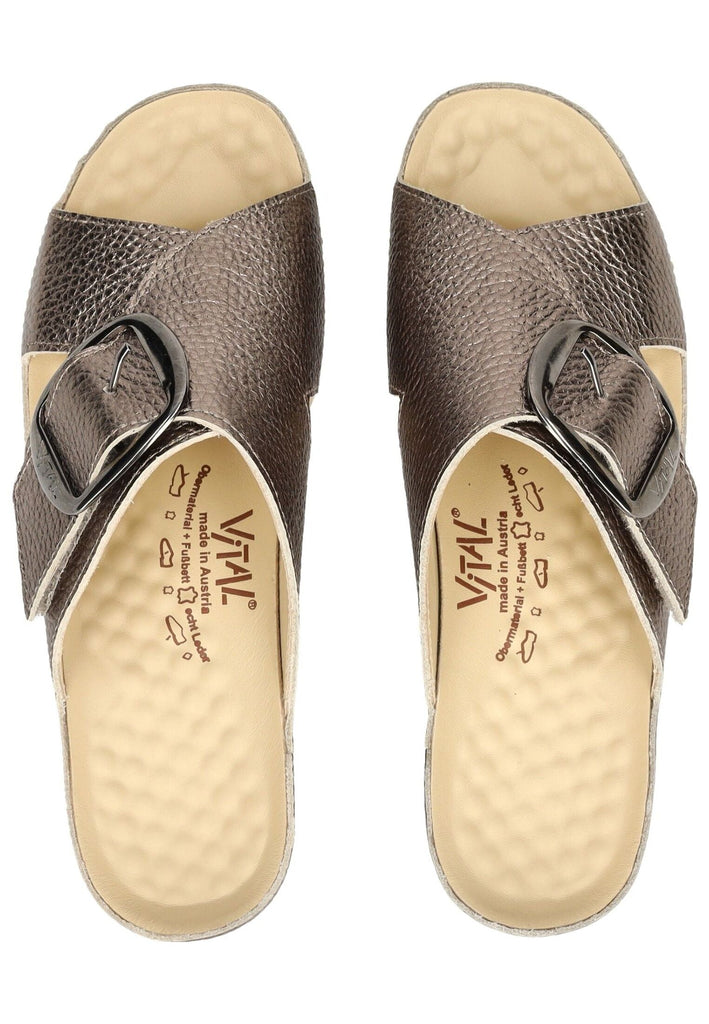 Vital Pantoletten Leder Gold