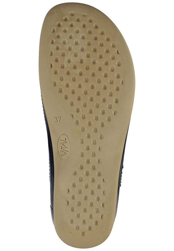 Vital Pantoletten Leder Grau