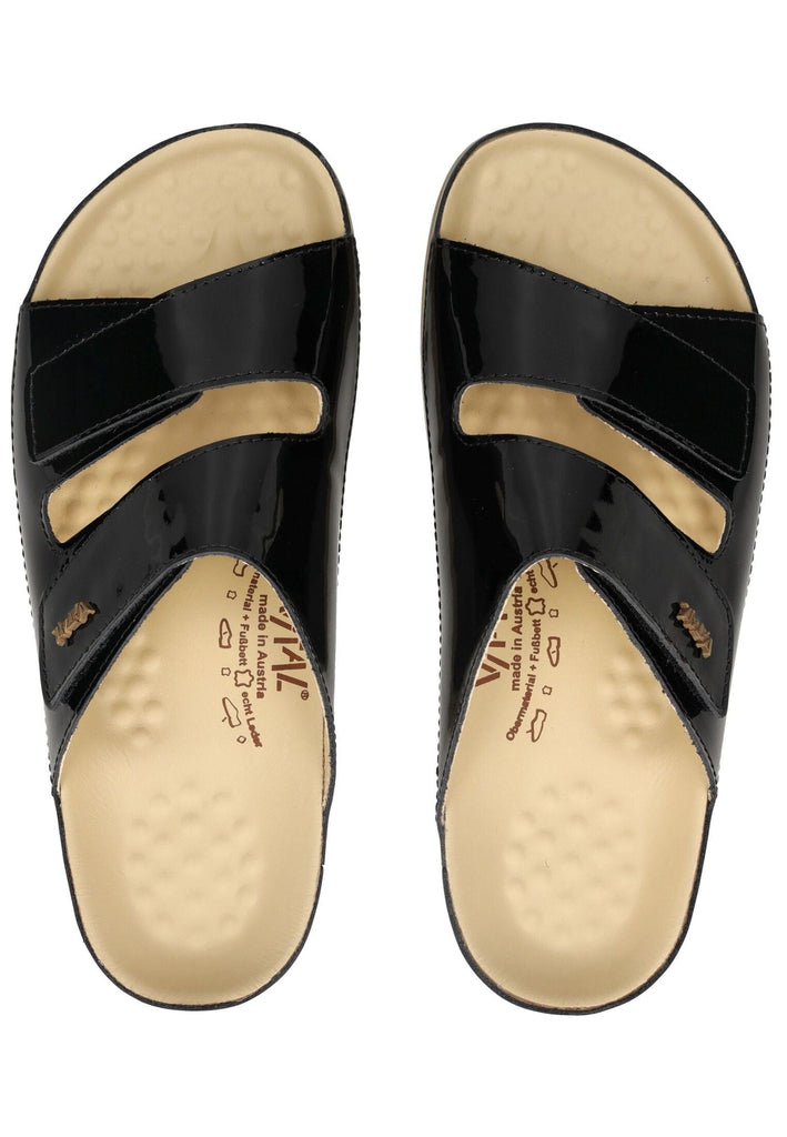 Vital Pantoletten Leder Schwarz