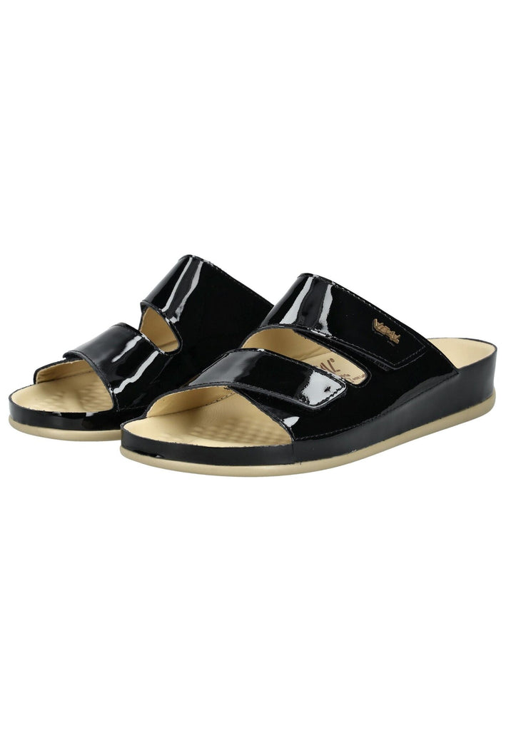 Vital Pantoletten Leder Schwarz