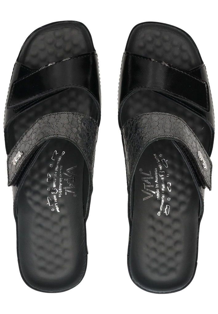 Vital Pantoletten Leder Schwarz