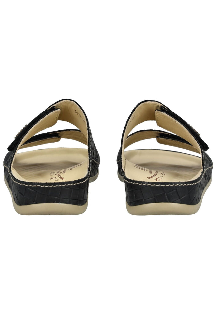 Vital Pantoletten Leder Schwarz