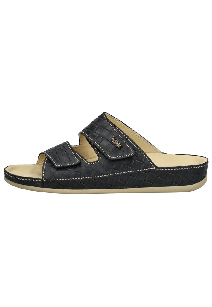 Vital Pantoletten Leder Schwarz