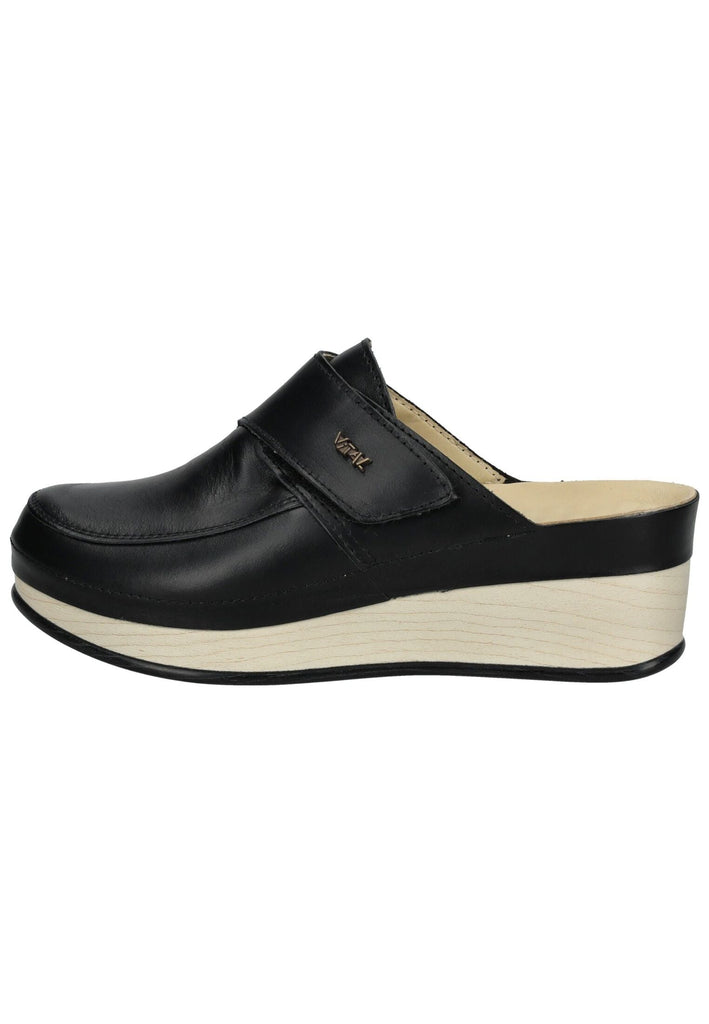 Vital Pantoletten Leder Schwarz