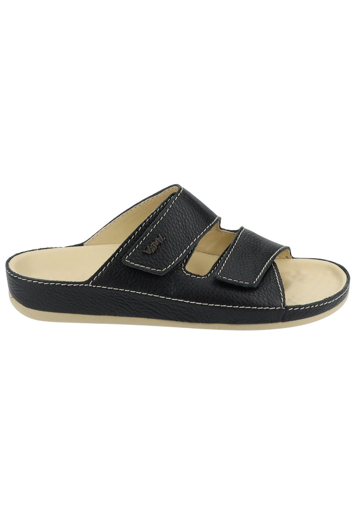 Vital Pantoletten Leder Schwarz