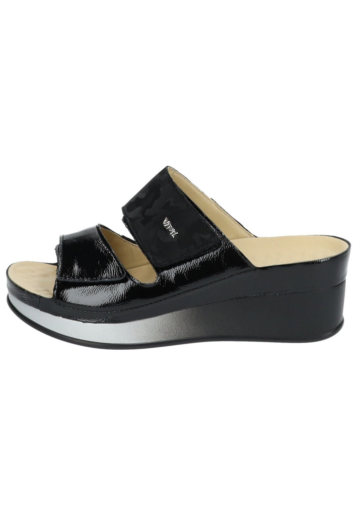 Vital Pantoletten Leder Schwarz