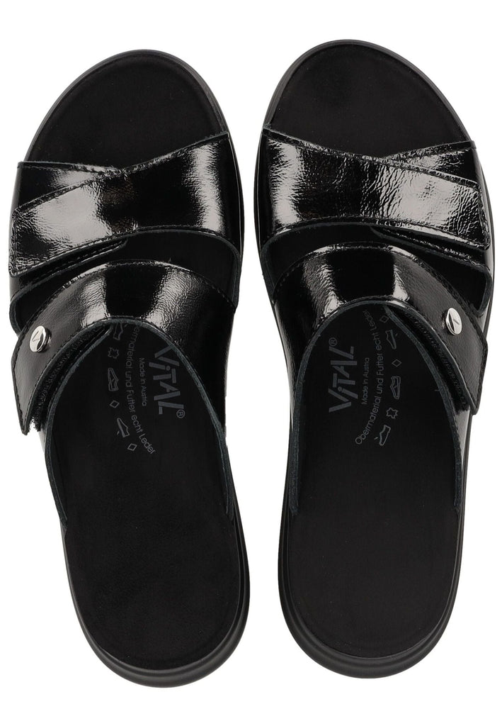 Vital Pantoletten Leder Schwarz
