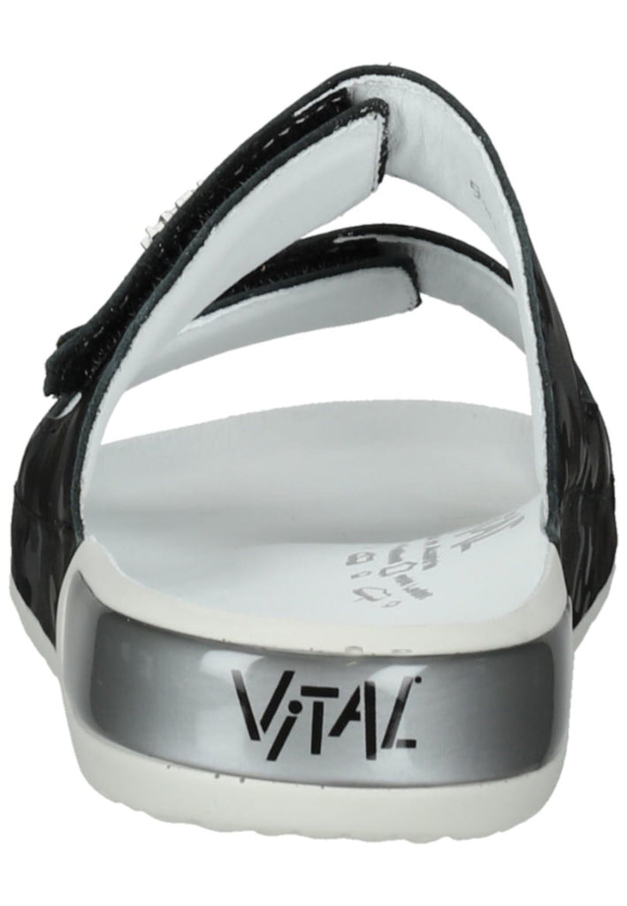 Vital Pantoletten Leder Schwarz