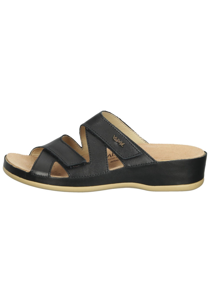 Vital Pantoletten Leder Schwarz