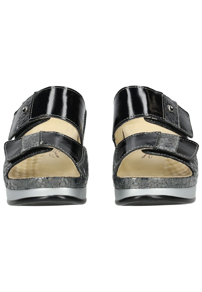 Vital Pantoletten Leder Schwarz Kombi