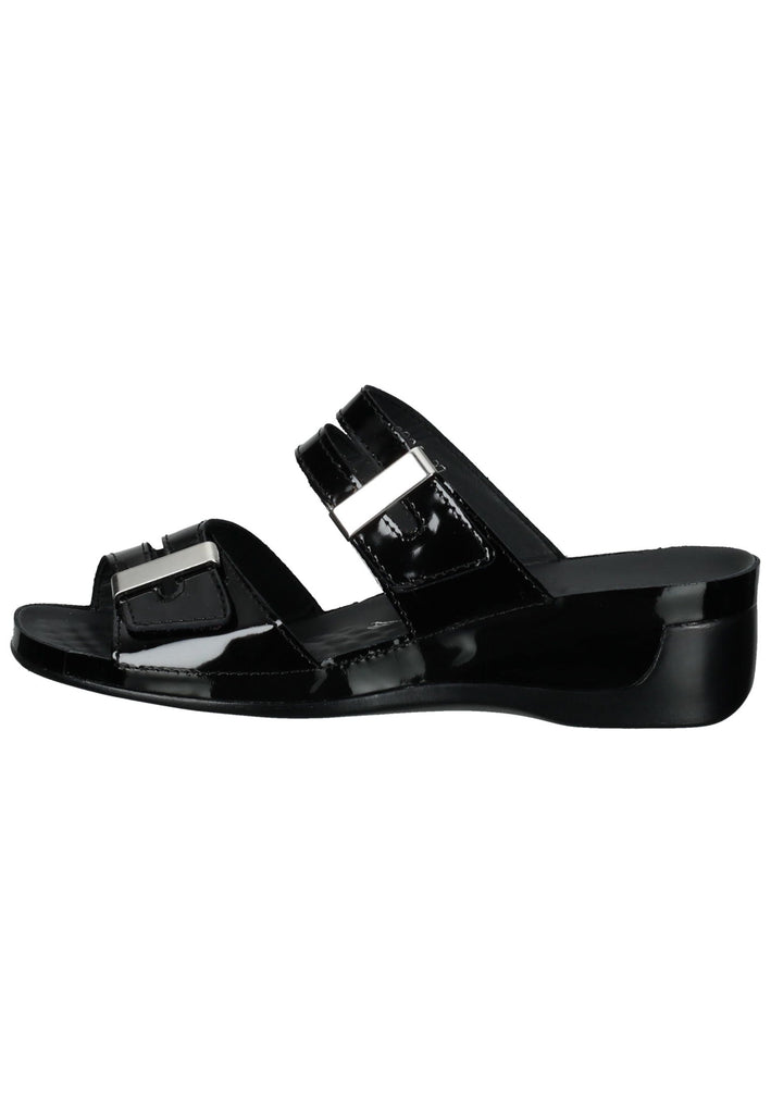 Vital Pantoletten Leder Schwarz Lack