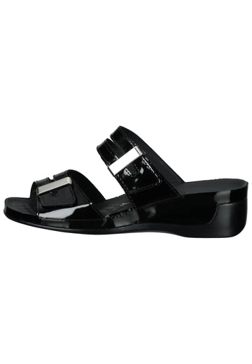 Vital Pantoletten Leder Schwarz Lack