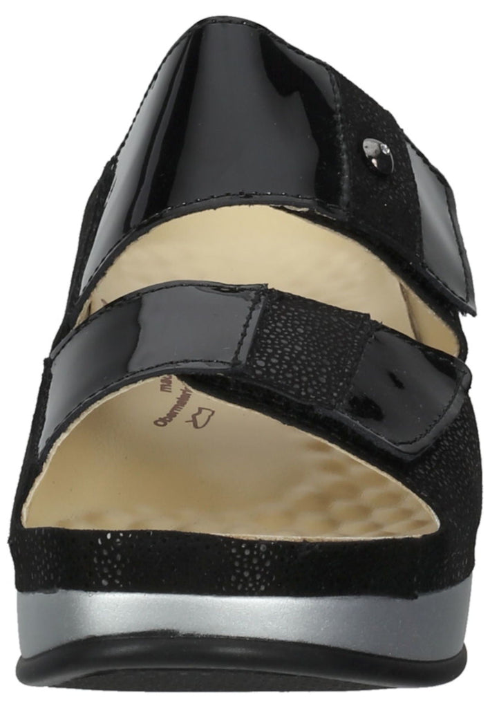 Vital Pantoletten Leder Schwarz Lack