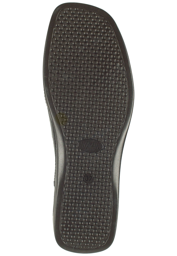 Vital Pantoletten Leder Schwarz Lack