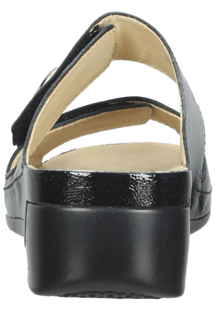 Vital Pantoletten Leder Schwarz Lack