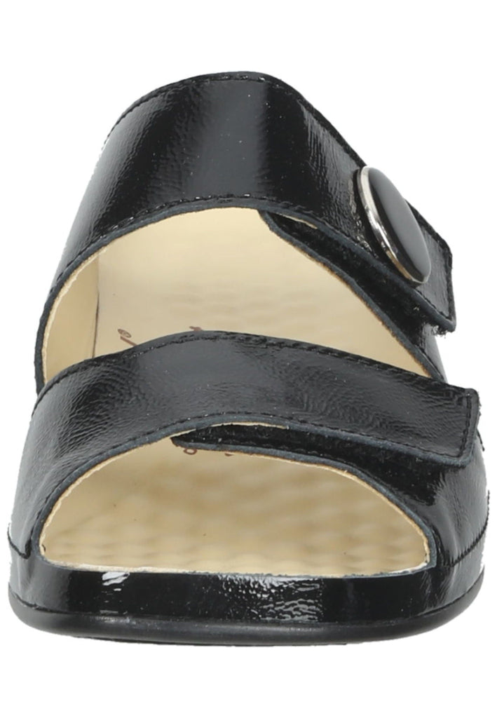 Vital Pantoletten Leder Schwarz Lack