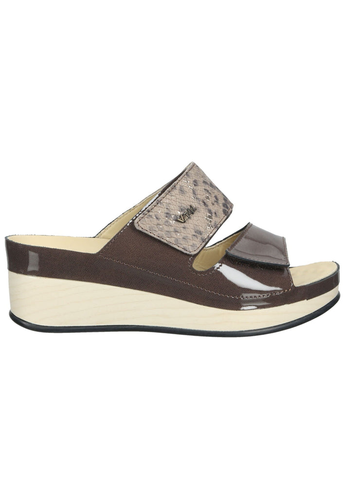 Vital Pantoletten Leder Taupe