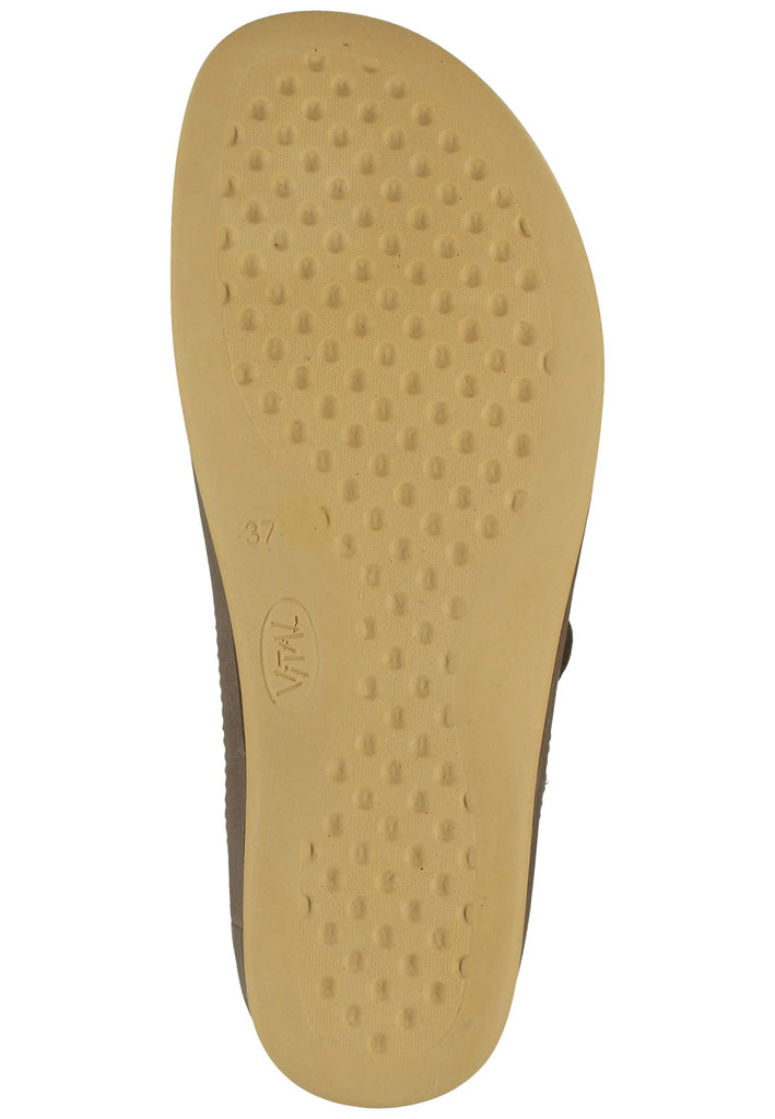 Vital Pantoletten Leder Taupe