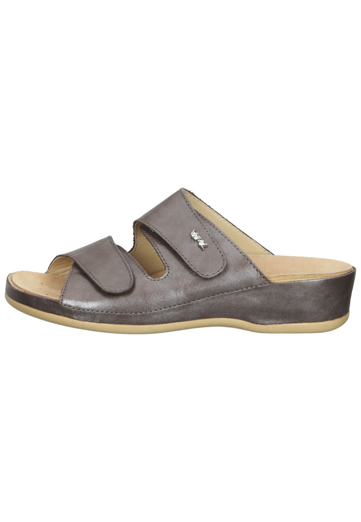 Vital Pantoletten Leder Taupe