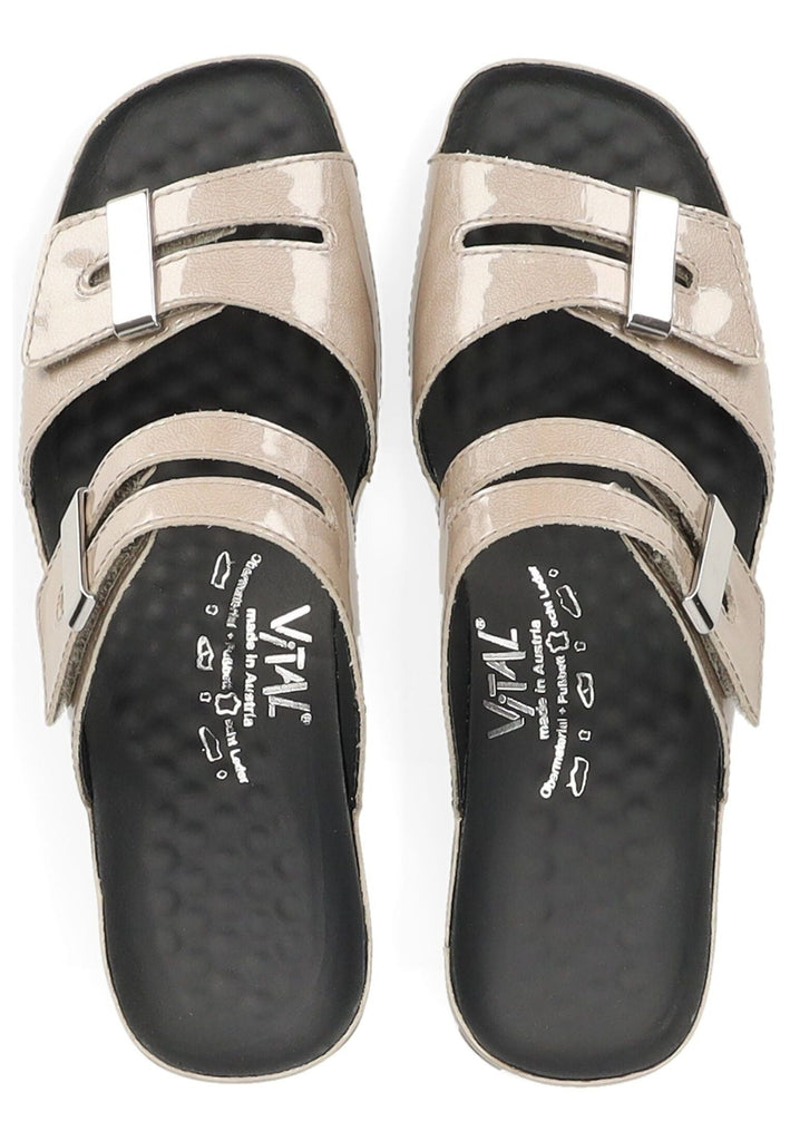 Vital Pantoletten Leder Taupe