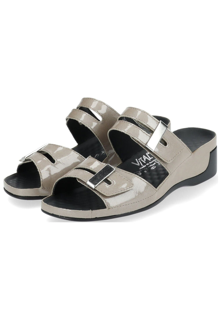 Vital Pantoletten Leder Taupe