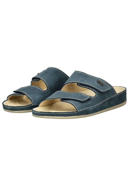 Vital Pantoletten Nubukleder Blau
