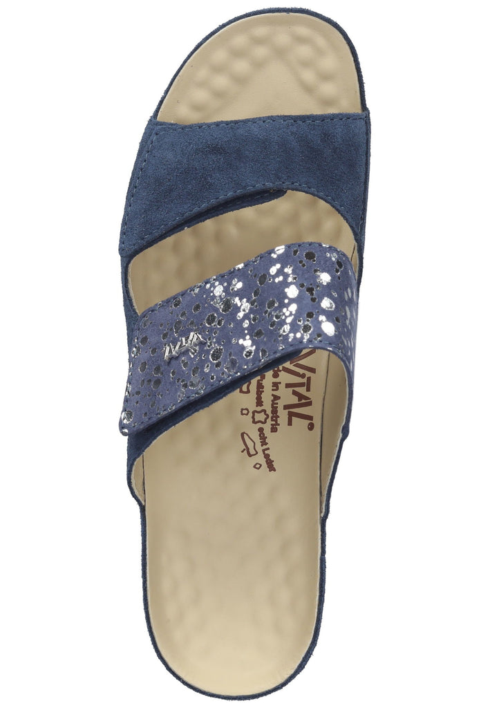 Vital Pantoletten Veloursleder Blau
