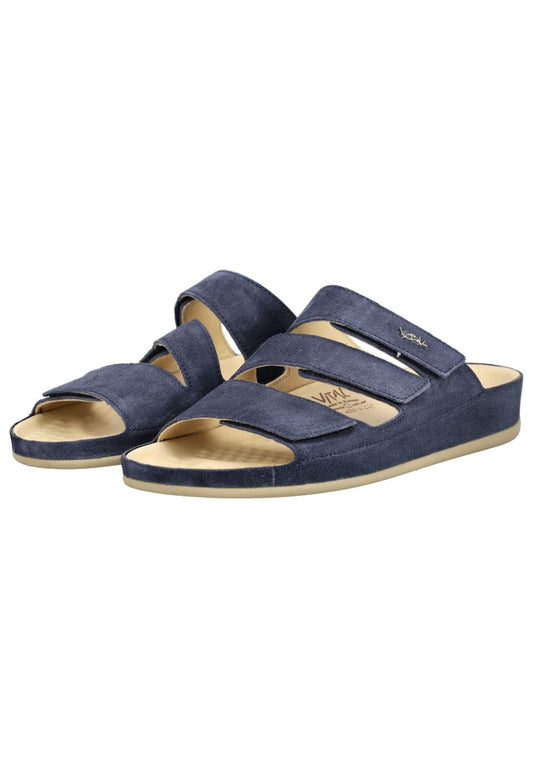 Vital Pantoletten Veloursleder Blau