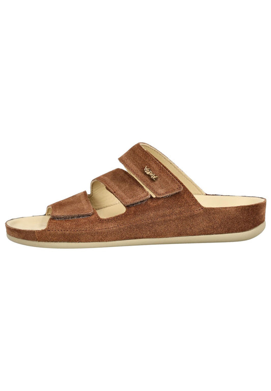 Vital Pantoletten Veloursleder Cognac