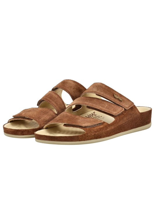 Vital Pantoletten Veloursleder Cognac