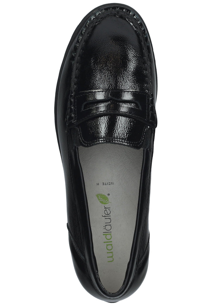 Waldläufer Slipper Leder Schwarz