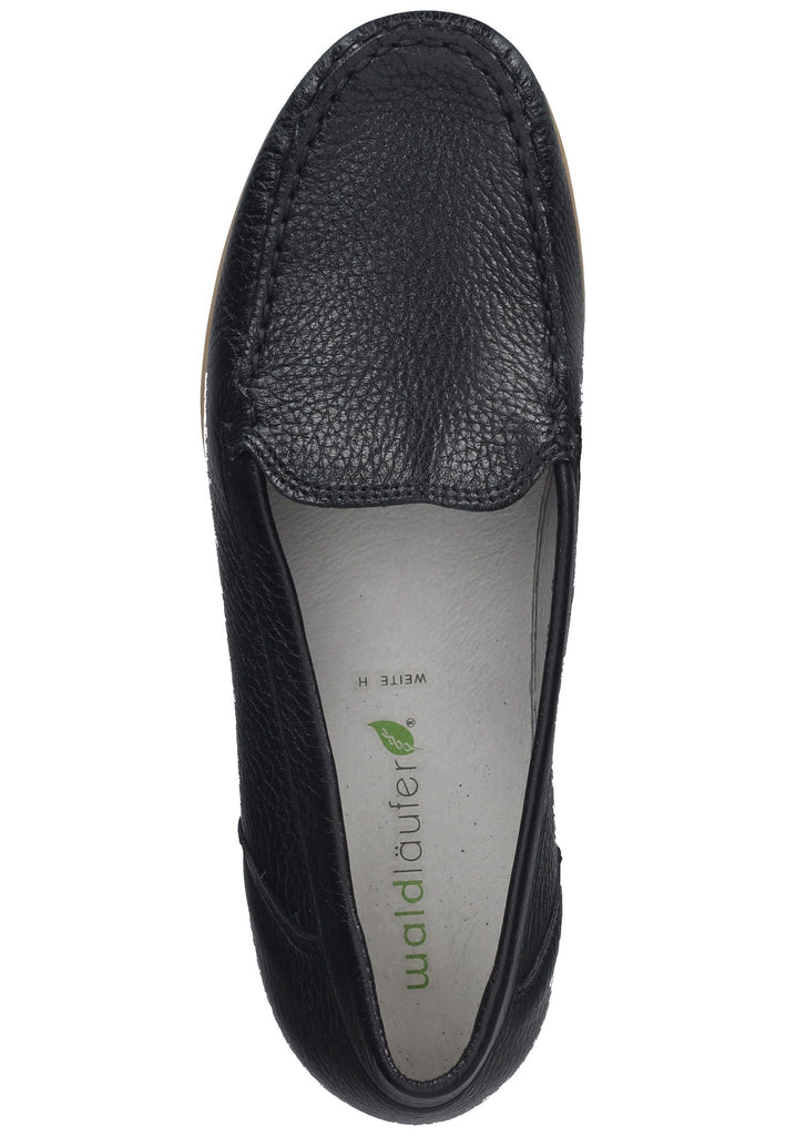 Waldläufer Slipper Leder Schwarz