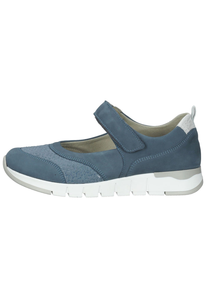 Slipper Waldläufer Slipper Leder/Textil Blau/Silber